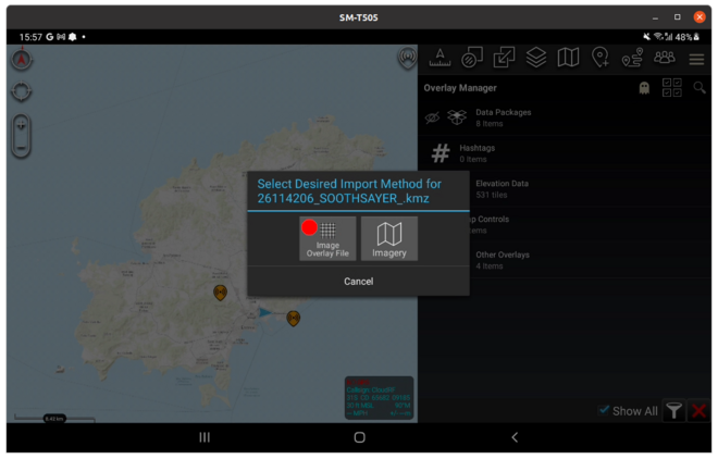 ATAK file import choice